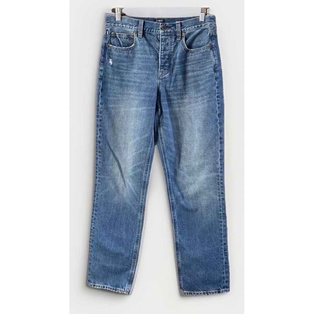 Women's J. Crew High Rise Straight Premium Jeans Denim Sz 26 No Pilling 26x27